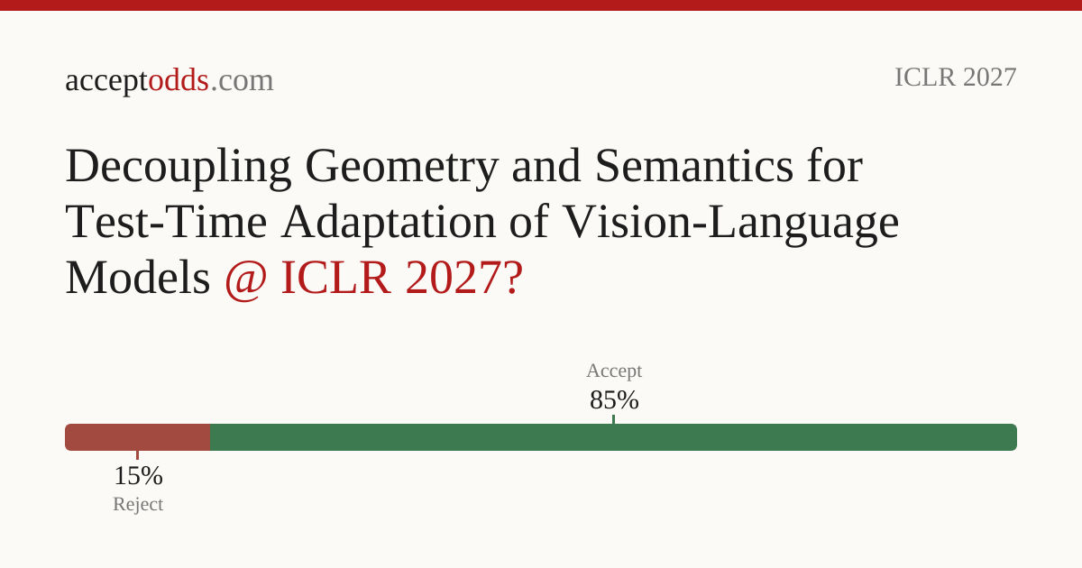 Decoupling Geometry and Semantics for Test-Time Adaptation of Vision ...